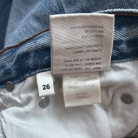 Reformation | Skinny Patch Jeans in Torres Wash Size 26 Light Medium Wash - Picture 14 of 16
